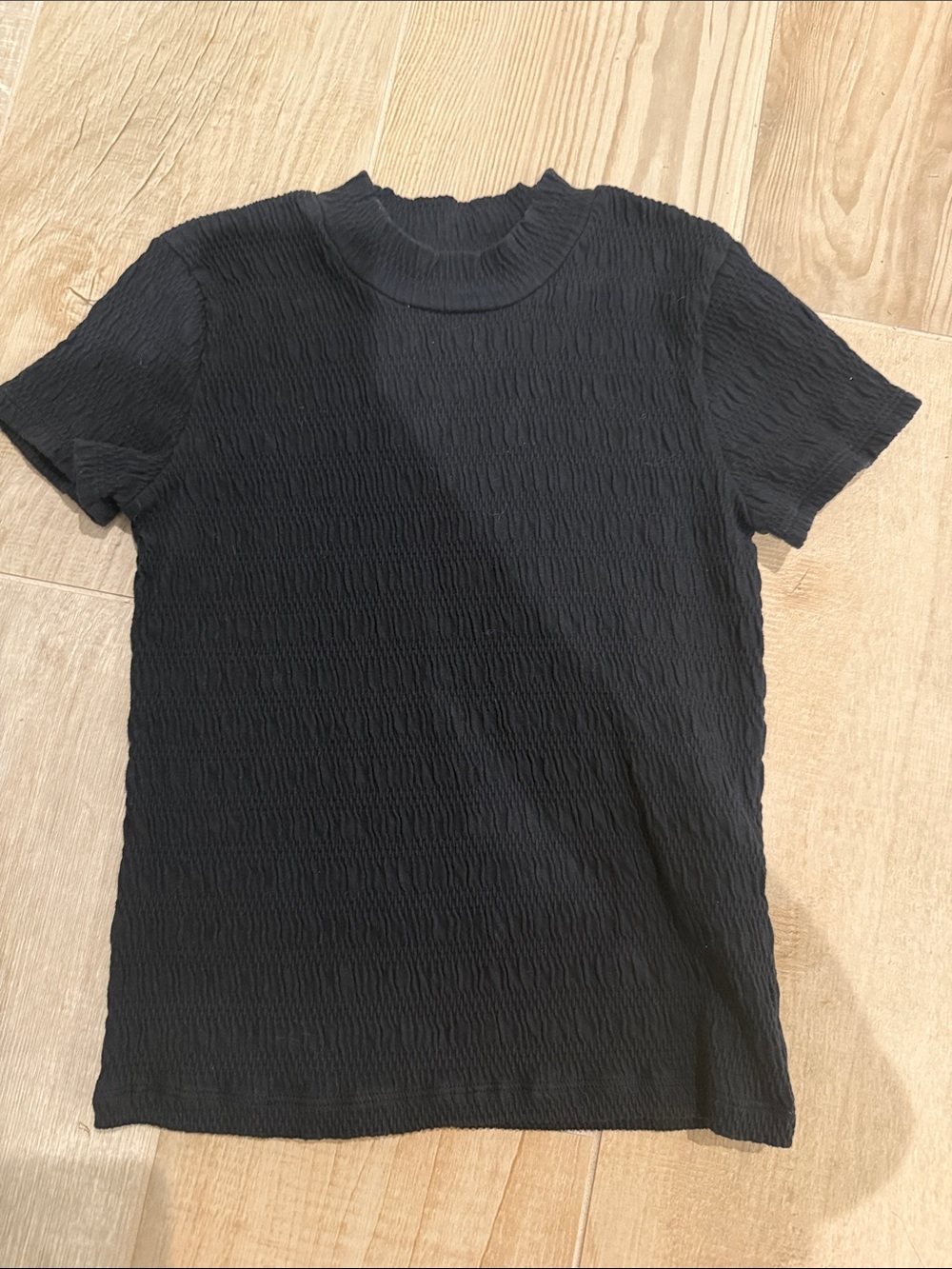 Abercrombie & Fitch Black Textured Short-Sleeve Tee